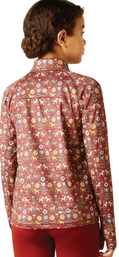 Kids ARIAT-APPAREL Kids' Casual Riding Clothes|Ariat® Kids’ Lowell Quarter-Zip Print Base Layer 2.0