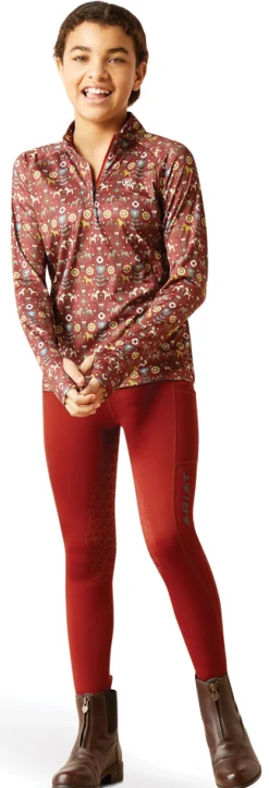 Kids ARIAT-APPAREL Kids' Casual Riding Clothes|Ariat® Kids’ Lowell Quarter-Zip Print Base Layer 2.0