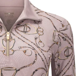 ARISTA EQUESTRIAN Long Sleeve Tops|Arista® Golden Stirrups Quarter-Zip Long Sleeve Sun Shirt