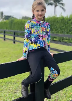 Kids BELLE AND BOW EQSTRN Kids' Casual Riding Clothes|Belle & Bow Equestrian Children’s Long Sleeve Sun Shirt
