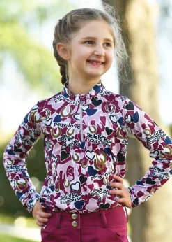 Kids BELLE AND BOW EQSTRN Kids' Casual Riding Clothes|Belle & Bow Equestrian Girls’ Long Sleeve Sun Shirt