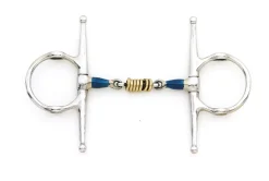 ERS English Horse Bits|Centaur® Blue Steel Double-Jointed Disc Full Cheek Gag