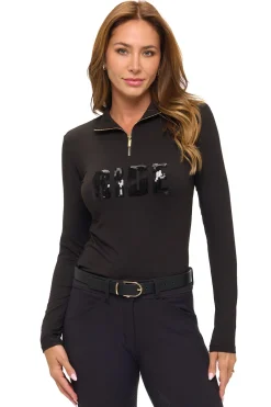 DANCING EQUESTRIAN Long Sleeve Tops|Ladies’ "Ride" Long-Sleeve Base Layer Shirt