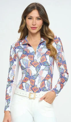 DANCING EQUESTRIAN Long Sleeve Tops|Spring Butterfly Long Sleeve Shirt