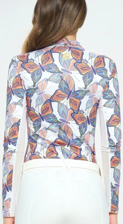 DANCING EQUESTRIAN Long Sleeve Tops|Spring Butterfly Long Sleeve Shirt