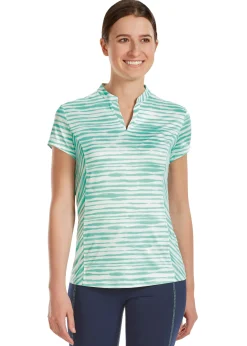 KIRSCH Short Sleeve Shirts|Dover Saddlery® Ladies’ Notch-V Stripe Short Sleeve Shirt