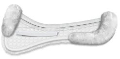WORLD EQUSTRN BRNDS Half Pads|Dressage Pads|E.A. Mattes Platinum EWWA Sheepskin Dressage Correction Half Pad with Rear Trim