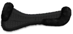 WORLD EQUSTRN BRNDS Half Pads|Dressage Pads|E.A. Mattes Platinum EWWA Sheepskin Dressage Correction Half Pad with Rear Trim