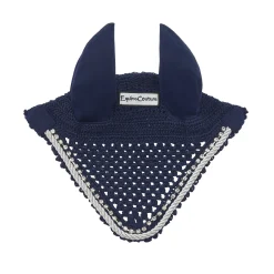 JPC EQUESTRIAN Ear Bonnets|Ear Bonnets|Equine Couture™ Fly Bonnet with Piping and Crystals