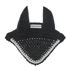 JPC EQUESTRIAN Ear Bonnets|Ear Bonnets|Equine Couture™ Fly Bonnet with Piping and Crystals