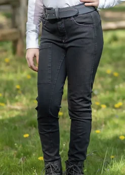 Kids FITS RIDING Kids' Breeches & Jods|FITS® Girls’ Denim Tread Knee-Patch Breech