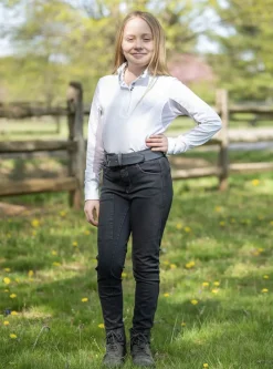 Kids FITS RIDING Kids' Breeches & Jods|FITS® Girls’ Denim Tread Knee-Patch Breech