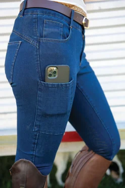 FITS RIDING Full Seat Breeches|FITS® Ladies’ Denim Full-Seat Tread Cargo Breech