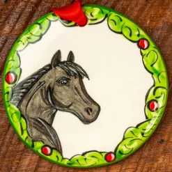 THE NOLA WATKINS COL Gifts|Home Décor|Hand-Painted Horse Wreath Ornament