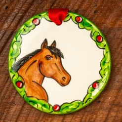 THE NOLA WATKINS COL Gifts|Home Décor|Hand-Painted Horse Wreath Ornament
