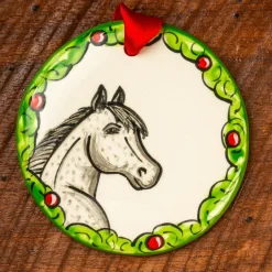 THE NOLA WATKINS COL Gifts|Home Décor|Hand-Painted Horse Wreath Ornament