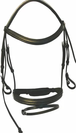 JPC EQUESTRIAN English Bridles|Henri De Rivel Padded Raised Dressage Bridle with Jawband Crank And Flash With Web Reins
