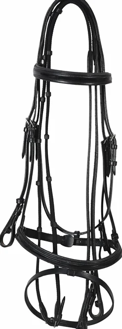 JPC EQUESTRIAN English Bridles|Henri de Rivel Piaffe Mono Crown Bridle with Flash Noseband & Patent Leather