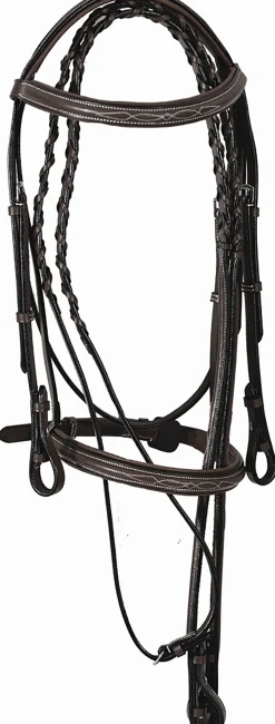 JPC EQUESTRIAN English Bridles|Henri de Rivel Pro Fancy Raised Comfort Crown Padded Bridle with Fancy Raised Reins