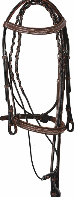JPC EQUESTRIAN English Bridles|Henri de Rivel Pro Fancy Raised Comfort Crown Padded Bridle with Fancy Raised Reins