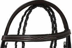 JPC EQUESTRIAN English Bridles|Henri de Rivel Pro Mono Crown Fancy-Stitched Padded Bridle with Laced Reins