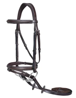 JPC EQUESTRIAN English Bridles|Henri de Rivel Pro Plain Raised Bridle with Flash & Rubber Reins