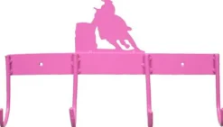 SHILOH STABLES TACK Stable Hardware|4-Hook Flat Tack Rack with Barrel Horse Silhouette