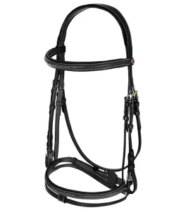EQUINAVIA English Bridles|Horze Constance Padded Flash Snaffle Bridle