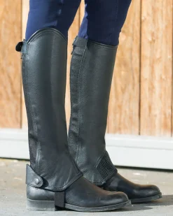 Kids EQUINAVIA Half Chaps|Kids' Half Chaps|Horze Kids’ Synthetic Leather Half Chaps with Elastic