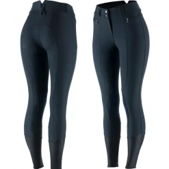 EQUINAVIA Full Seat Breeches|Horze Ladies’ Angelina Synthetic Leather Knee-Patch Breech