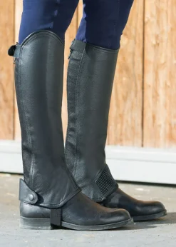 EQUINAVIA Half Chaps|Horze Leather Half Chaps with Elastic