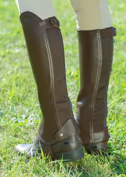 EQUINAVIA Half Chaps|Horze Leather Half Chaps with Elastic