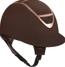 INT RIDING HELMET Riding Helmets|Riding Helmets|IRH® IR4G XLT Matte Brown Finish & Rose Gold Frame Helmet