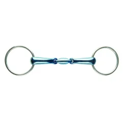 WEATHERBEETA English Horse Bits|JP by Korsteel® Blue Steel Oval Link Double-Jointed Loose Ring Bit