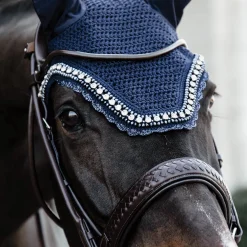 KENTUCKY HORSEWEAR Ear Bonnets|Ear Bonnets|Wellington Big Stone & Pearl Fly Veil