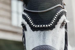 KENTUCKY HORSEWEAR Ear Bonnets|Ear Bonnets|Wellington Big Stone & Pearl Fly Veil