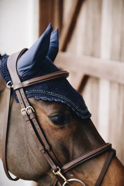 KENTUCKY HORSEWEAR Ear Bonnets|Ear Bonnets|Wellington Stone & Pearl Fly Veil