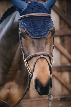 KENTUCKY HORSEWEAR Ear Bonnets|Ear Bonnets|Wellington Stone & Pearl Fly Veil