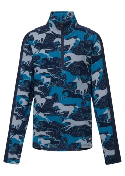Kids KERRITS Kids' Casual Riding Clothes|® Kids’ Plush Printed Fleece Half-Zip Top