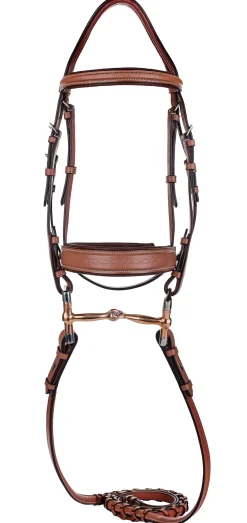 JPC EQUESTRIAN English Bridles|Laureate by Henri de Rivel Fancy-Stitched Bridle with Wide Caveson & Laced Reins