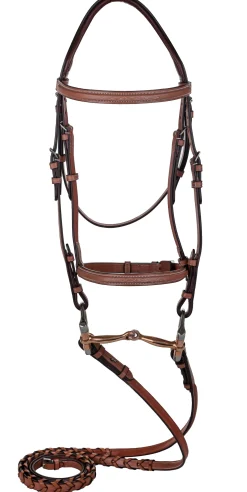 JPC EQUESTRIAN English Bridles|Laureate by Henri de Rivel Raised Fancy-Stitched Bridle with Laced Reins