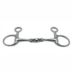 PARTRADE English Horse Bits|Metalab Baucher Double-Jointed with Oval Link Eggbutt Snaffle Bit - 16mm