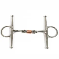 PARTRADE English Horse Bits|Metalab Double-Jointed with Copper Roller Link Full Cheek Snaffle Bit