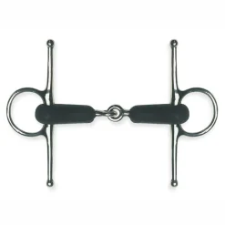 PARTRADE English Horse Bits|Metalab Jointed Rubber Full Cheek Snaffle Bit