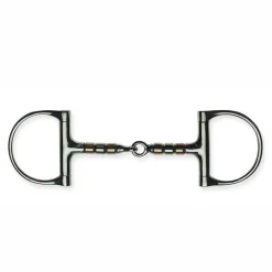 PARTRADE English Horse Bits|Metalab Jointed with Copper Rollers D-ring Snaffle Bit