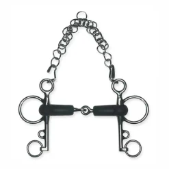 PARTRADE English Horse Bits|Metalab Solid Jointed Rubber Pelham Bit