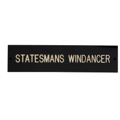 CRW Stable & Stall Accessories|Nameplates|Rectangular Black & Brass Stall Plate - 3 lines