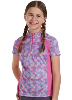 Kids KIRSCH Kids' Casual Riding Clothes|Riding Sport™ Kids’ Airflow Quarter-Zip Print Short Sleeve Shirt