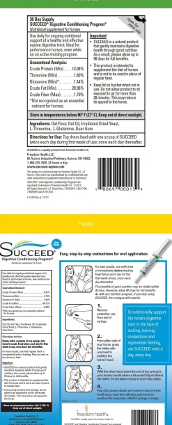FREEDOM HEALTH Horse Supplements|Succeed Syringe Digestive Supplement