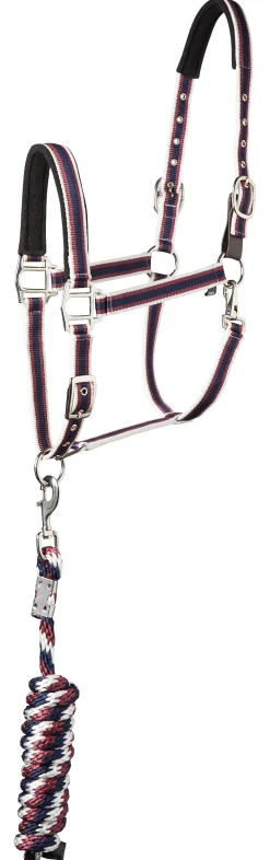 TEXT HORSE Halters|Suffolk™ Padded Striped Breakaway Halter & Lead